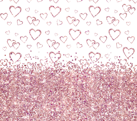 Pink Glitter Hearts Valentine