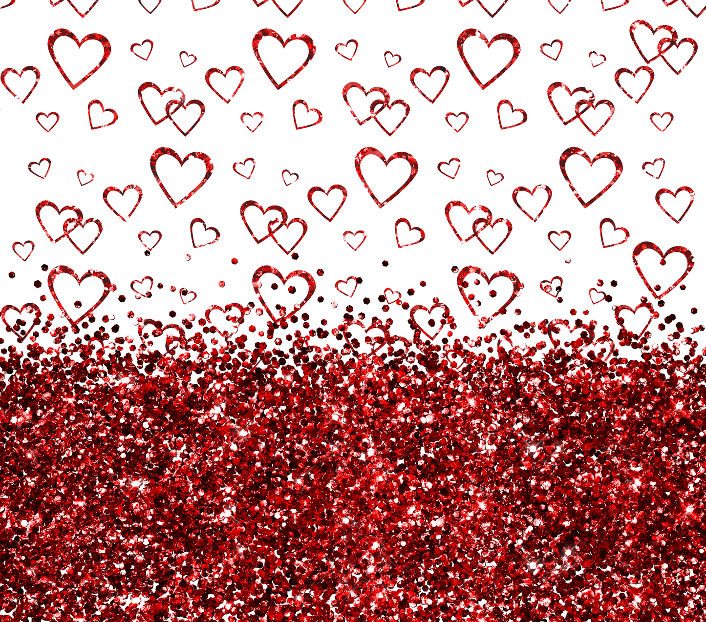 Red Glitter Hearts Valentine