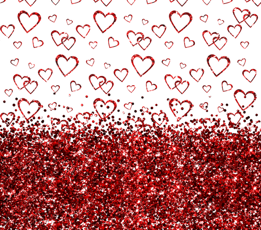 Red Glitter Hearts Valentine